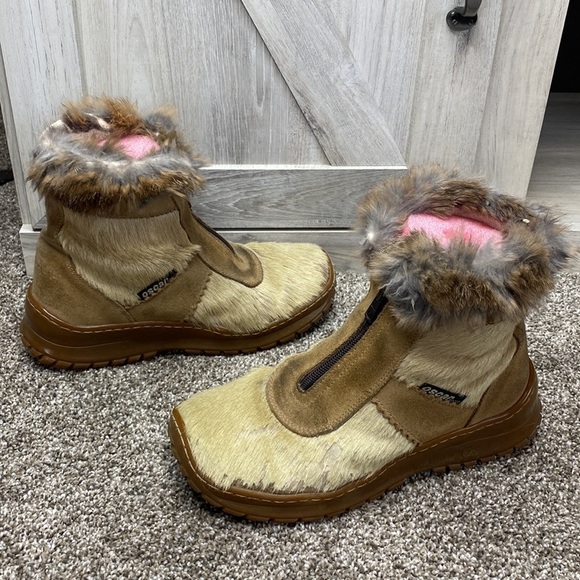 Oscar Sport Italy Apres Ski Winter Fur Boots. real animal fur! 39 8-8.5 - Picture 2 of 12